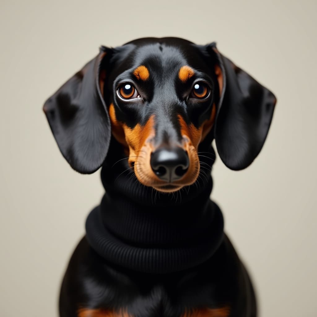 Dachshund in a turtleneck